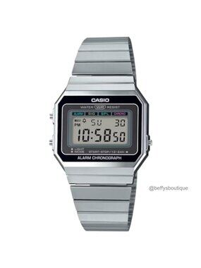 Casio Digital Watch Stainless Steel Bracelet Water Resistant Alarm Quartz